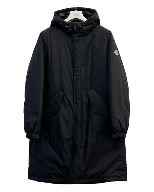 Moncler Blue Sicione Logo Patch Parka for men