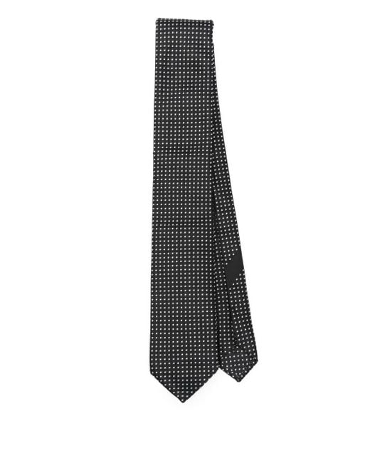 Dolce & Gabbana White Patterned Silk Tie for men