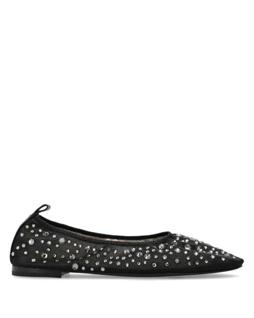 Tory Burch Black Ballet Flats With Crystal Accents