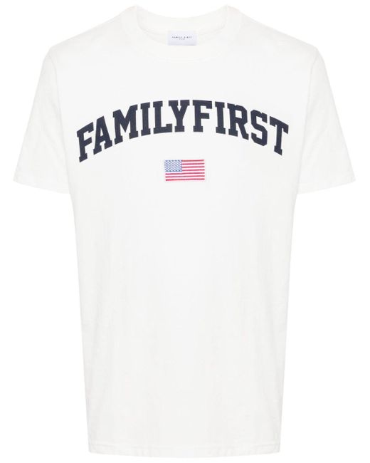 FAMILY FIRST White Logo-print Cotton T-shirt