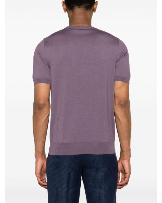 メンズ Canali ニットtシャツ Purple