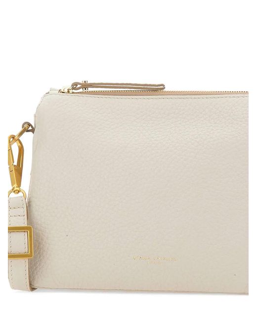 Gianni Chiarini Natural Brooke Grained Logo Shoulder Bag