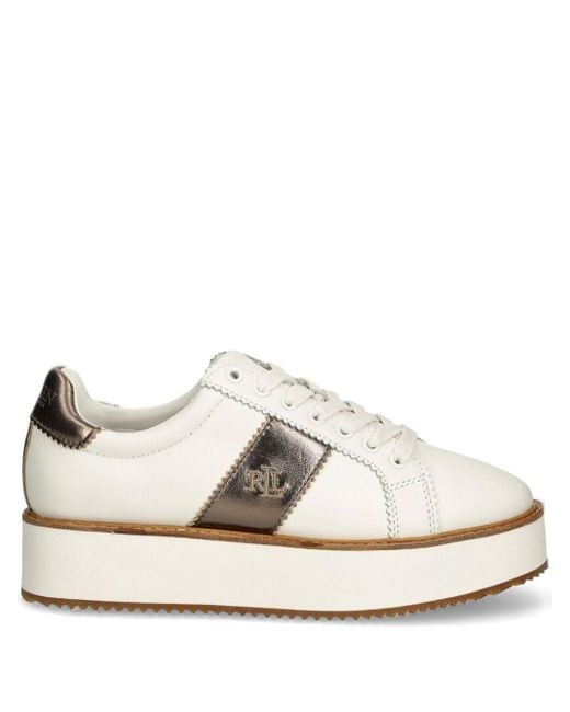 Ralph Lauren White Amelia Platform Sneakers