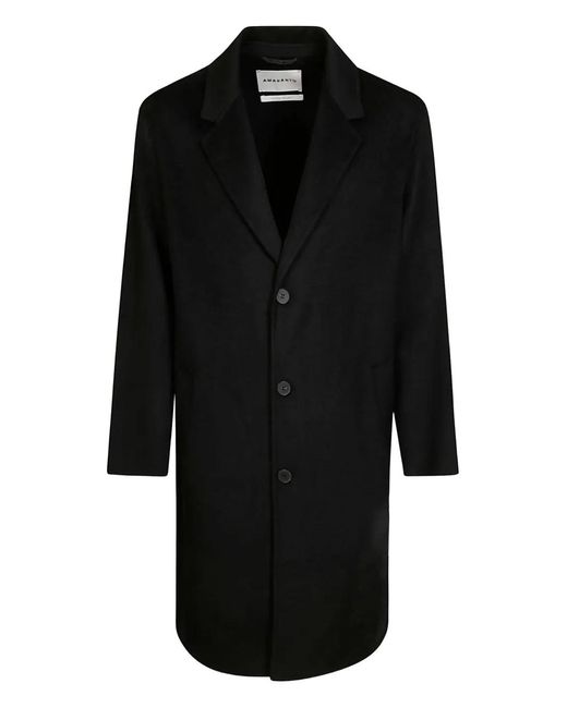 Amaranto Black Over Single-Breasted Coat for men