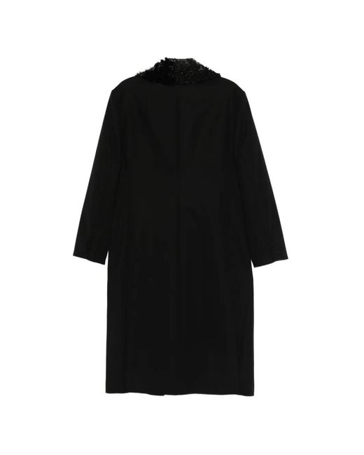 Plan C Black Sequin-Embellishment Coat