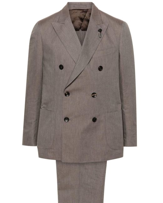 Lardini Gray Double-breasted Suit for men