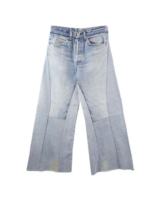 READYMADE Blue Patchwork Faded-Effect Jeans for men