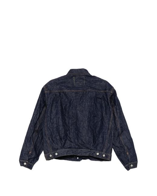 Orslow Blue Contrast-Stitched Denim Jacket for men