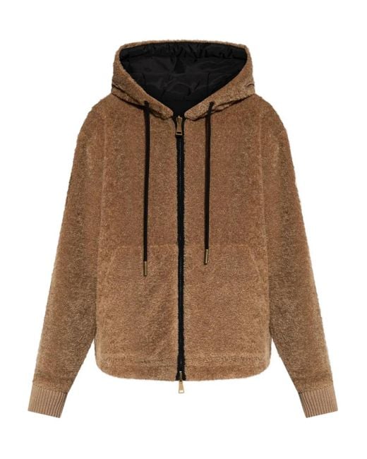 Moncler Brown Fleecejacke mit Kapuze