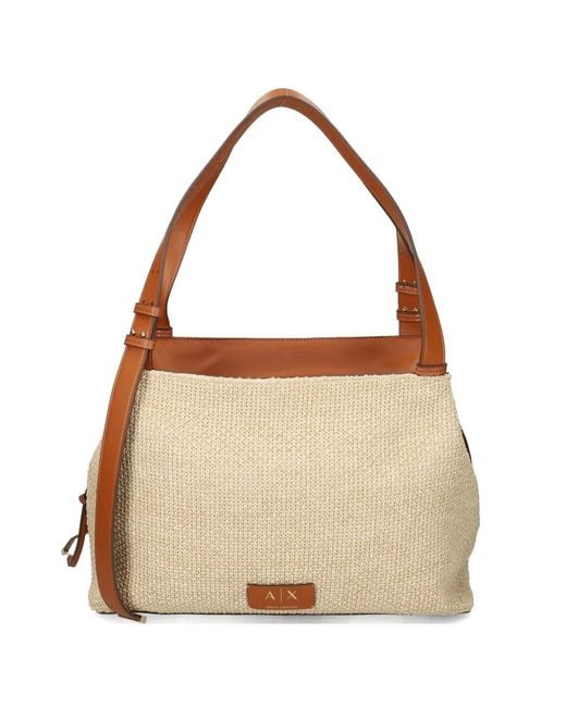ARMANI EXCHANGE Brown Mini Woven Shoulder Bag