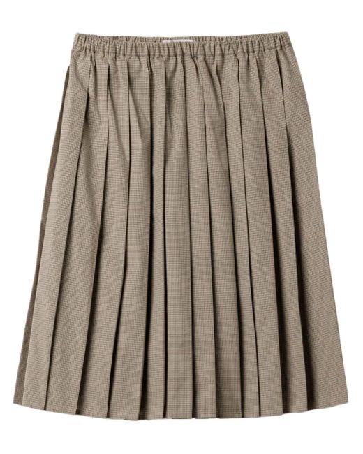 Gonna Midi A Quadri di Miu Miu in Brown