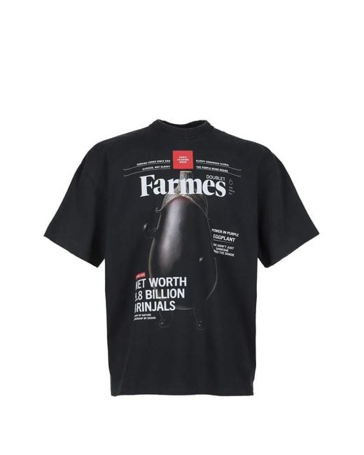 Doublet Black T-Shirt Farmes Magazine Cover for men