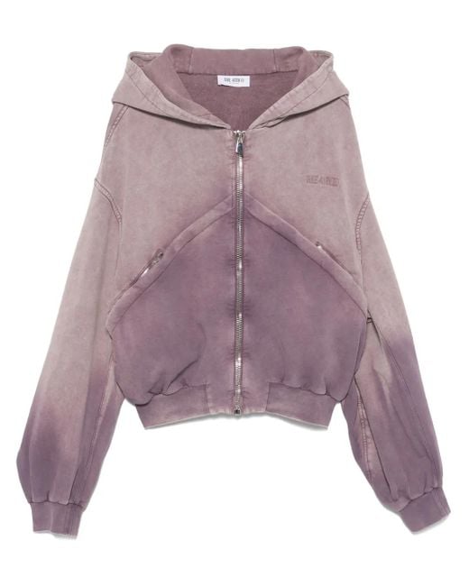 The Attico Purple Logo-Embroidered Hoodie