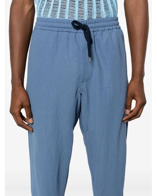 Harris Wharf London Blue Comfort Tapered Trousers for men