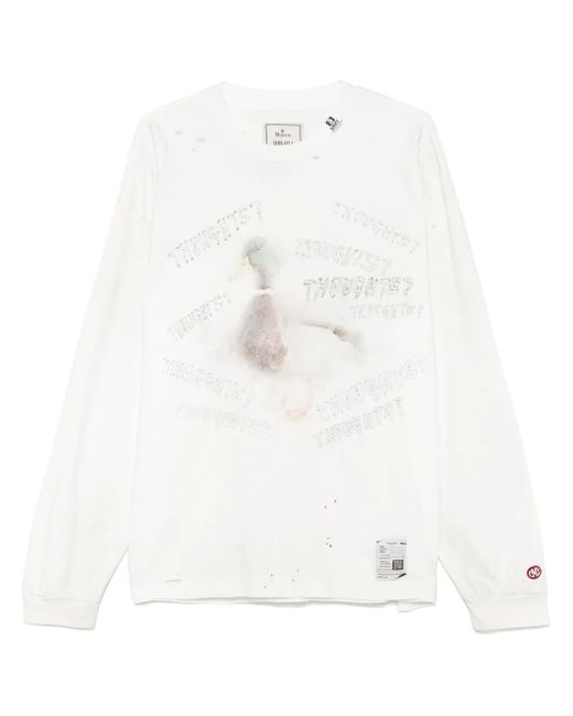 メンズ Maison Mihara Yasuhiro ダックプリント Tシャツ White