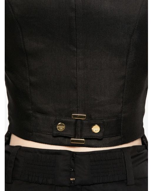 Elisabetta Franchi Black Button-Up Waistcoat