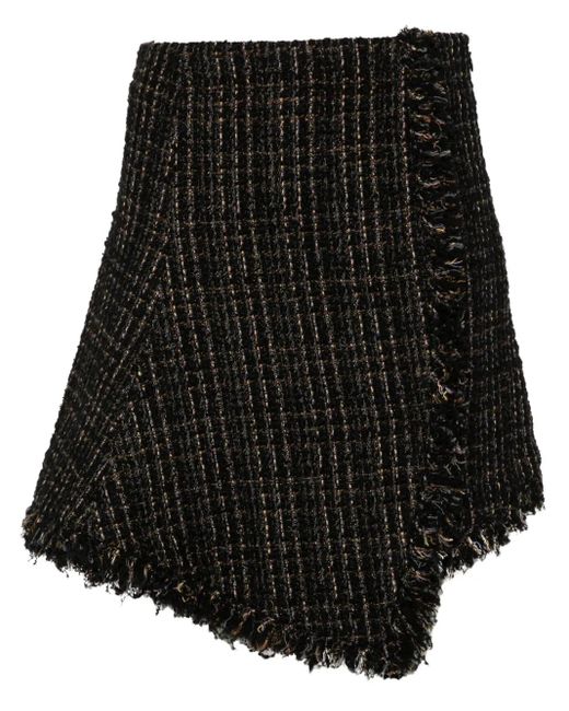 Falda de tweed Sacai de color Black