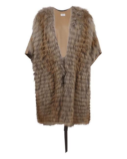 P.A.R.O.S.H. Jack Met Cape En Afwerking Van Bont in het Brown