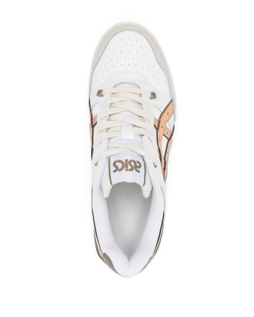 Asics White Ex89 Panelled-Design Leather Sneakers for men