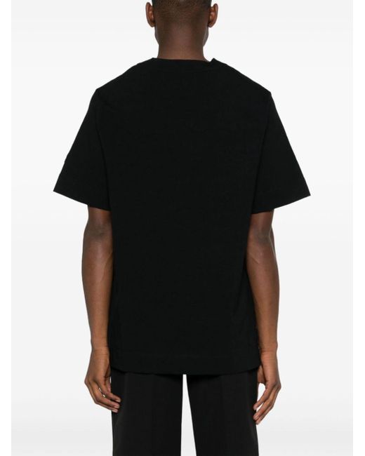 Jil Sander Black V-neck Cotton T-shirt for men
