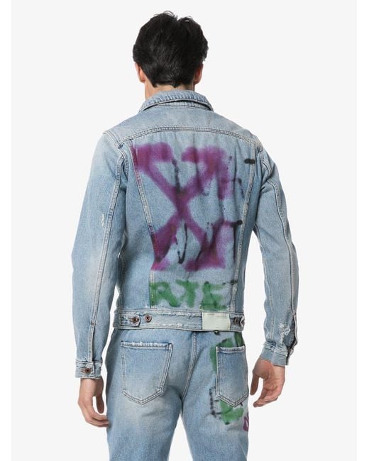 OffWhite c/o Virgil Abloh Spray Paint Denim Jacket in Blue for Men Save 30 Lyst