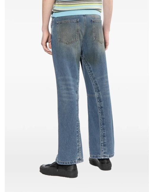 ANDERSSON BELL Blue Layered Wide-Leg Jeans for men