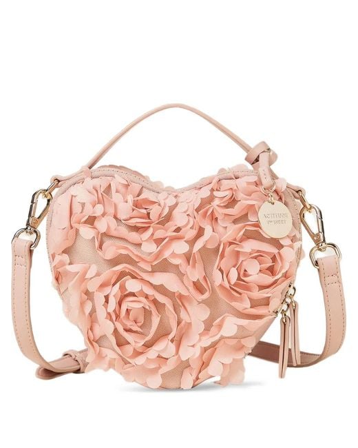 Twinset Pink Heart-Shaped Shoulder Bag With Flowers