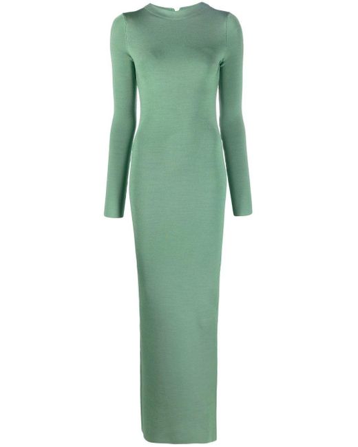 Galvan Green Athena Fine-knit Gown