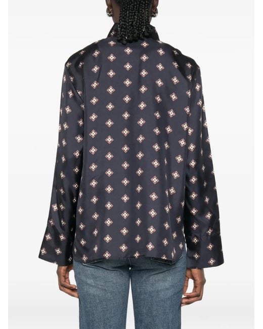 Max Mara Blue Disco Silk Shirt