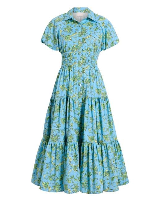 Vestido de manga farol a capas Cinq À Sept de color Blue