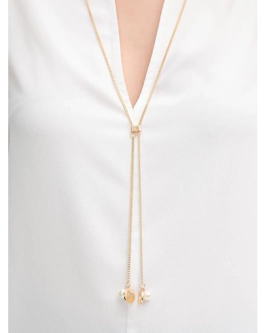 GAUDI White V-Neck Blouse