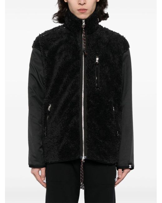 Faux-fur panelled jacket Adidas de color Black