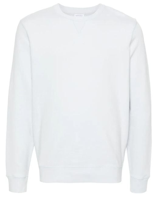 Sunspel White Loopback Seam-Detail Sweatshirt for men