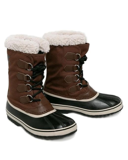Sorel Brown Lace-Up Fleece-Lined Boots for men