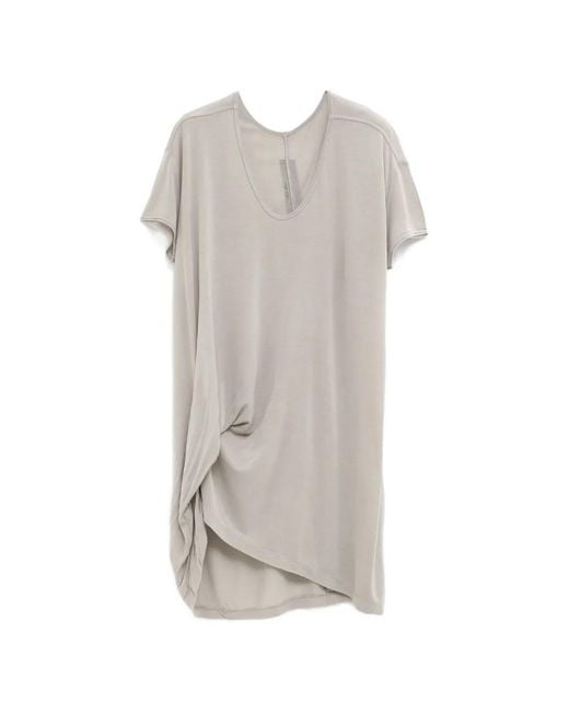 Rick Owens White Hiked Draped T-Shirt
