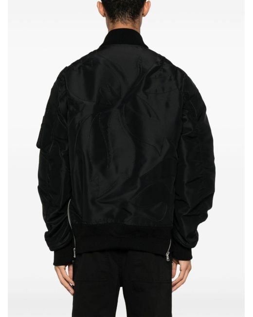 Sacai Black Embroidered-patch Bomber Jacket for men