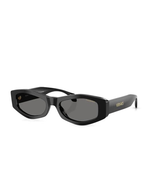 Versace Black Geometric-Frame Sunglasses