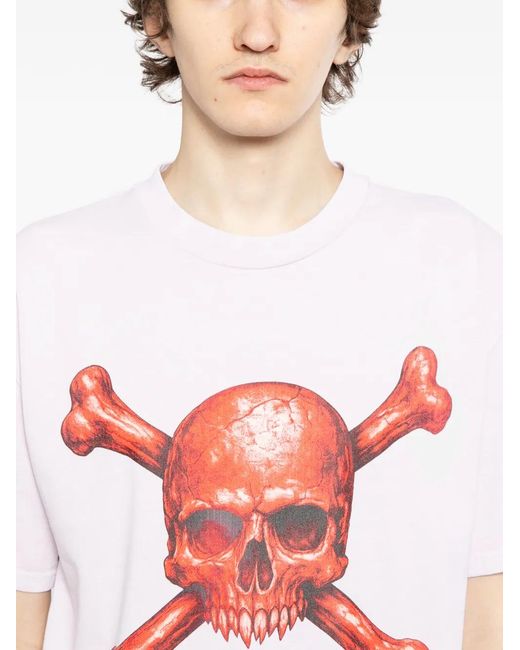 Melt White Skull Bones Printed T-Shirt for men