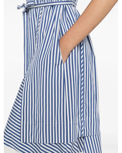 3.1 Phillip Lim Blue Striped Cascade-Sleeves Shirt