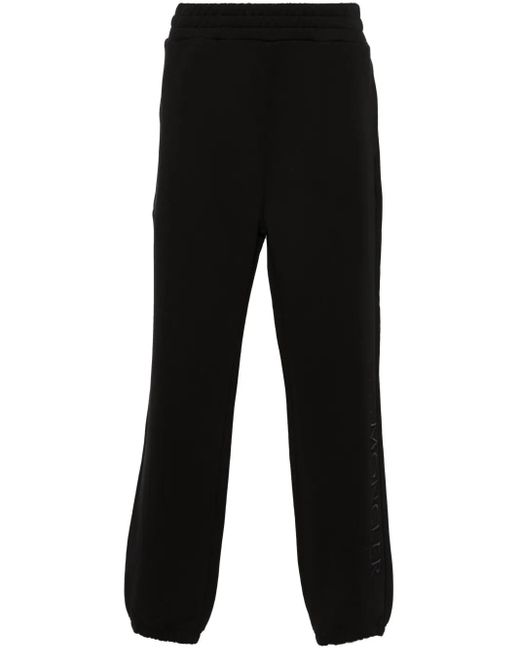 Moncler Black Logo-Embroidered Cotton Track Pants for men