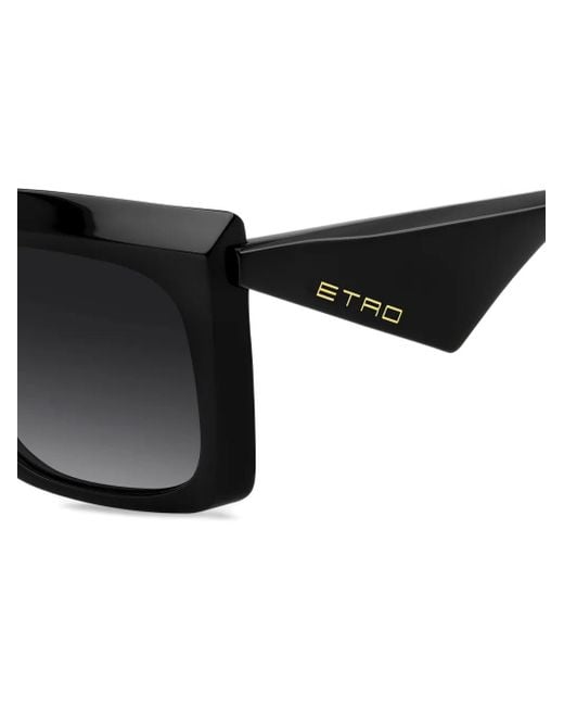 Etro Black Angular-Frame Sunglasses