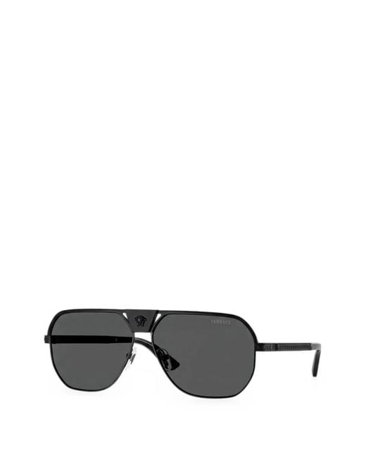 Versace Black Lunettes De Soleil Greca Flow for men