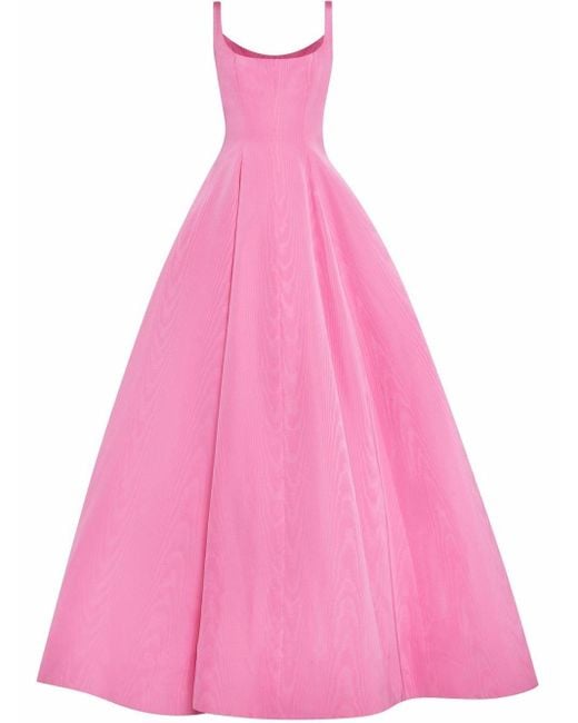 Oscar de la Renta Pink Scoop-neck A-line Gown