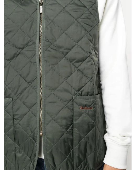Barbour Green Zip-Up Quilted Gilet for men