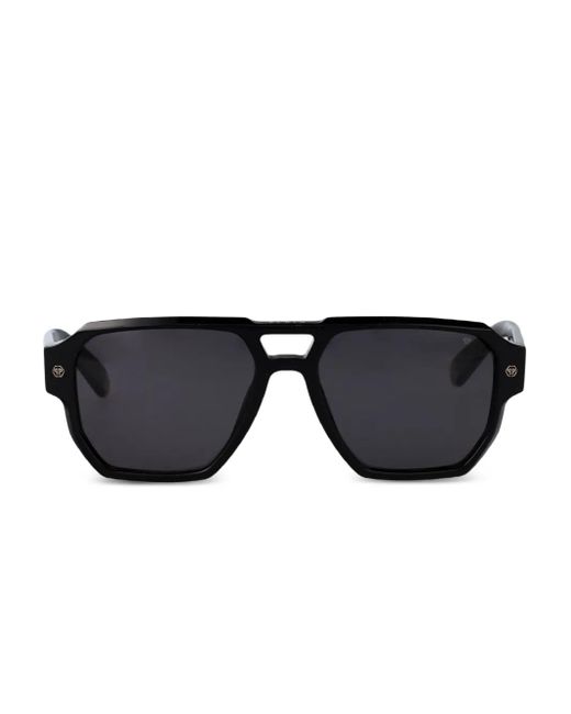 Philipp Plein Black Geometric-Frame Sunglasses for men