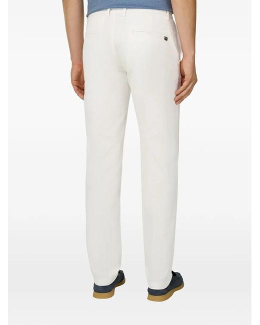 Boggi White Pantalon En Coton Stretch for men