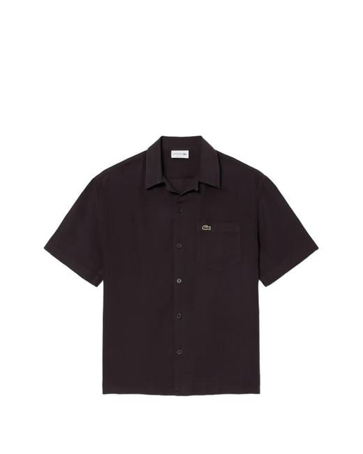 Lacoste Blue Buttoned Short-Sleeved Shirt for men