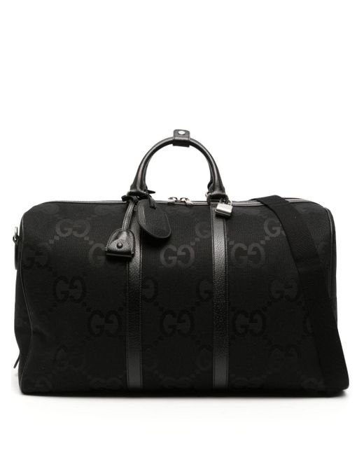 Gucci Black Große Reisetasche mit Jumbo GG