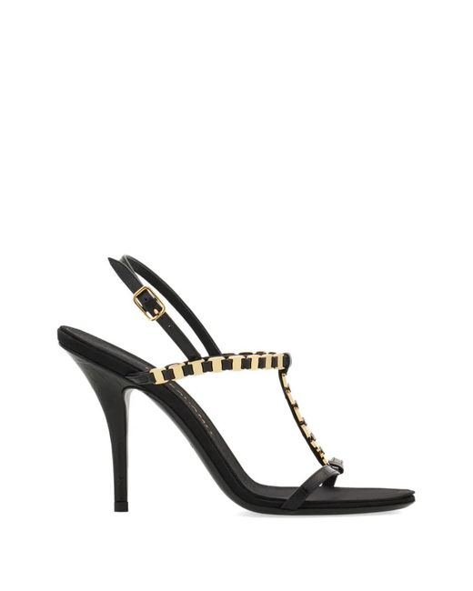 Ferragamo White Vara Chain T-Strap Sandals