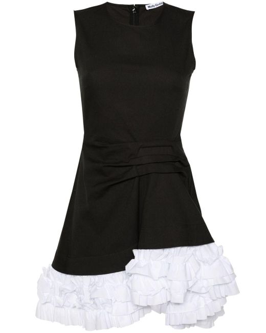 Molly Goddard Alma Mini-jurk Met Ruches in het Black